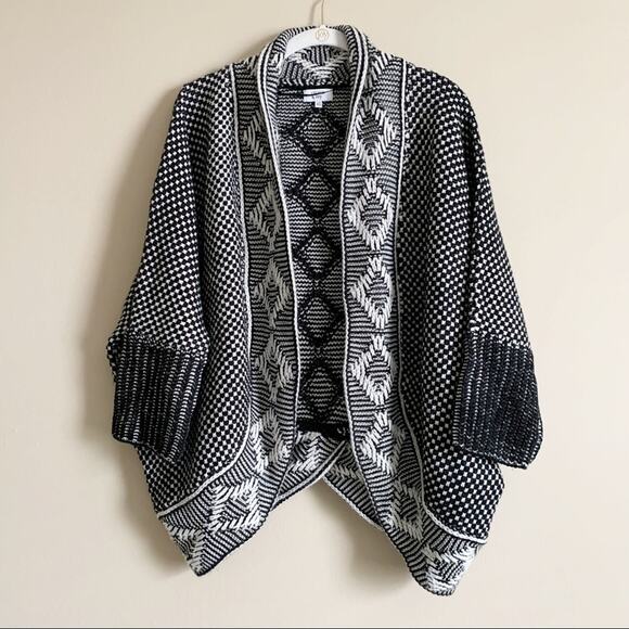 CROWN & IVY / black/white cocoon sweater cardigan - Picture 1 of 7